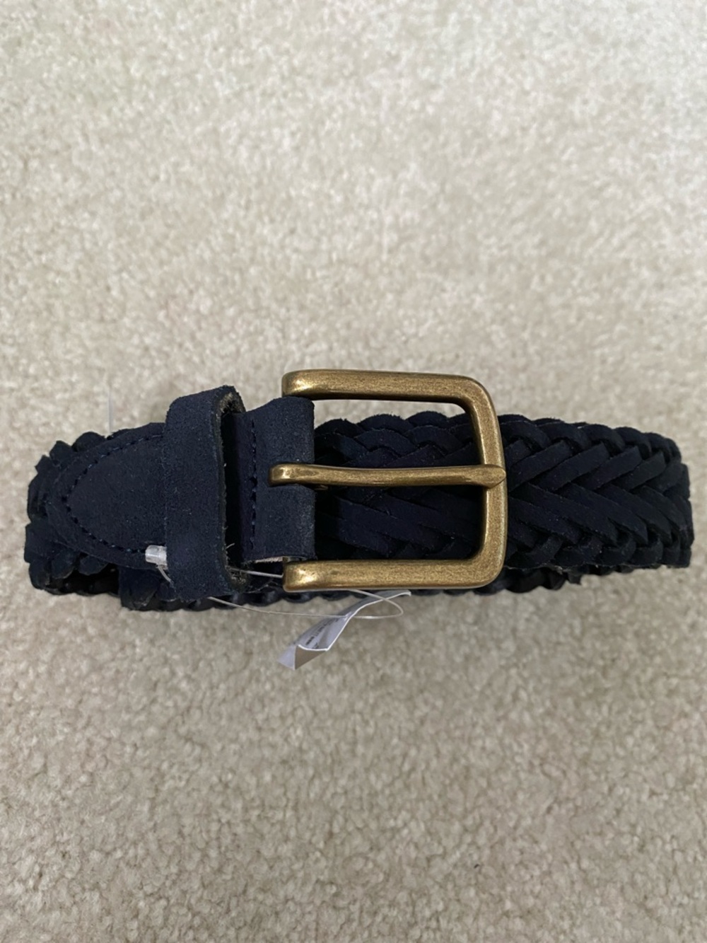 J. Crew Braided Women’s Belt - Navy with Brass Buckle. Size M. NWT.
